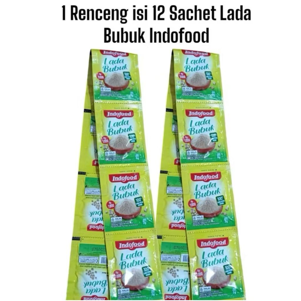 

lada bubuk asli indofood harga 1 rcg isi 12 sachet