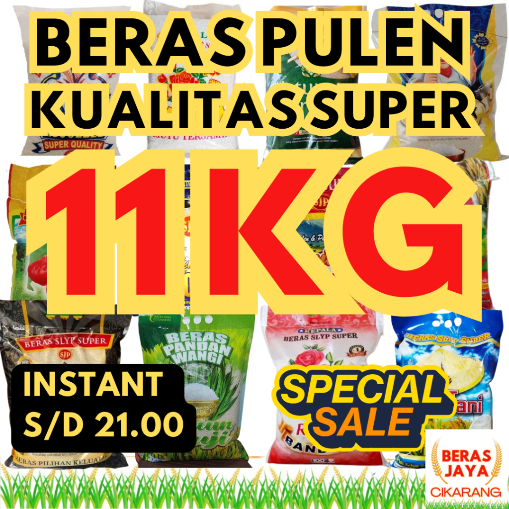 

(SPESIAL SALE SHOPEE!!) Promoo Beras Kualitas Terjamin Bersih Bebas Kutu Super Pulen 11 kg Murah