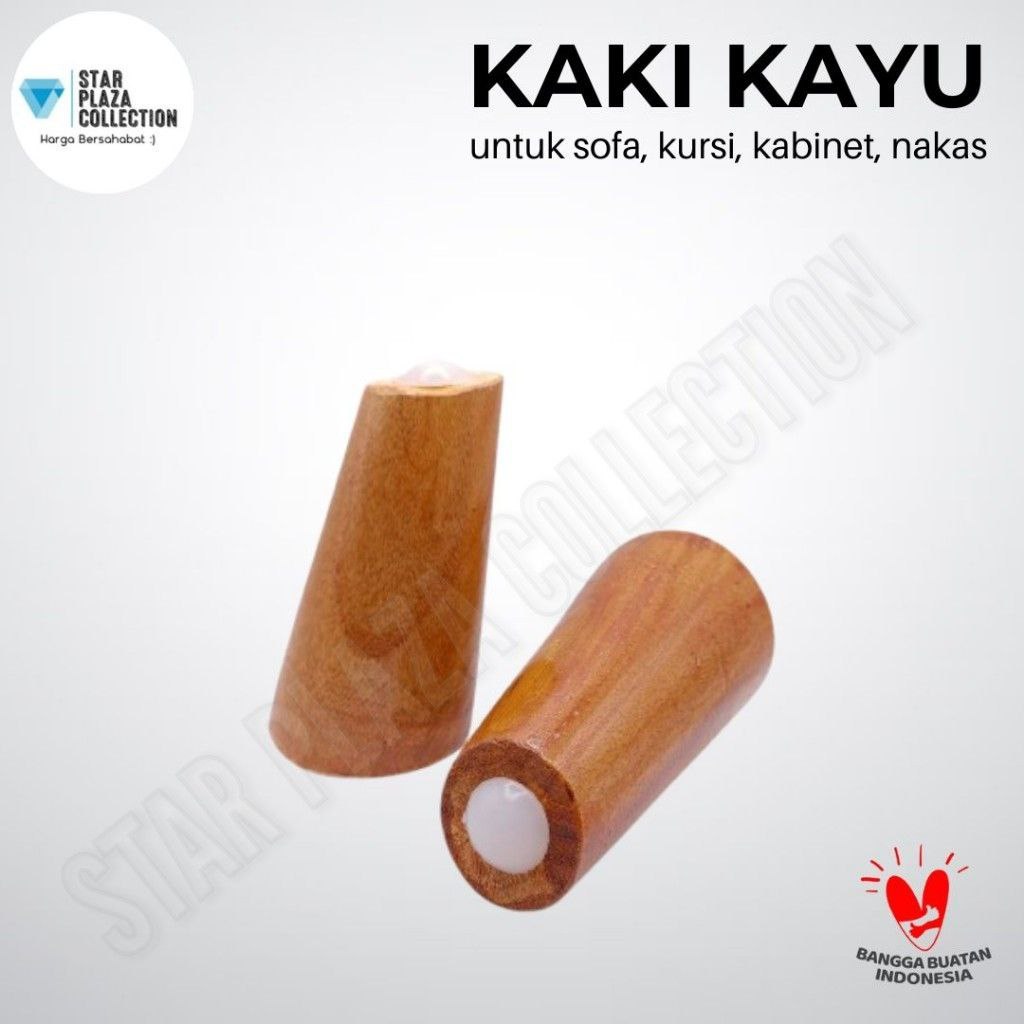 Kaki Retro Kayu Sofa Kursi Stool Miring 10cm / Kaki Tanduk Bubut Kayu Tema Scandinavian / Wooden Sof