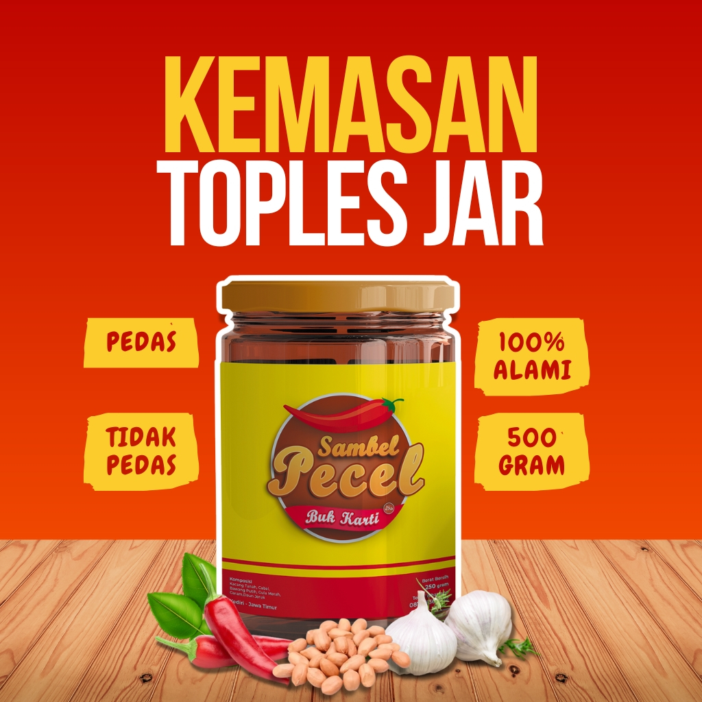 

SAMBEL PECEL KEDIRI BUK KARTI KEMASAN TOPLES JAR 500 GRAM