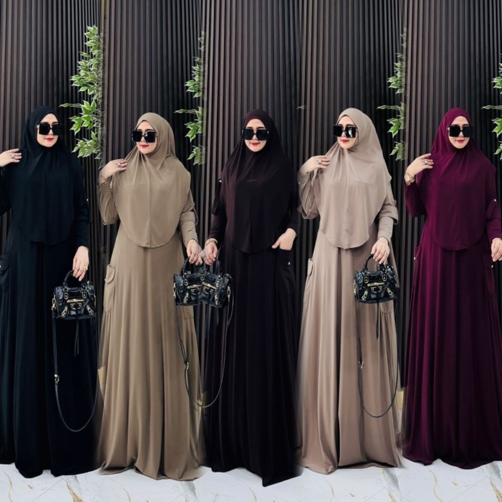 ERICA GAMIS SET JILBAB bahan JERSEY KOREA premium import  (ORIGINAL) set kekinian/set terbaru/set vi