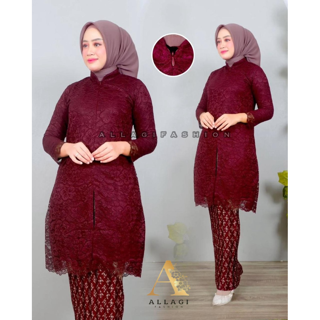 Set Kebaya Tunik Busui Modern - Kebaya Tunik Modern - Kebaya Pesta Modern - Kebaya Modern
