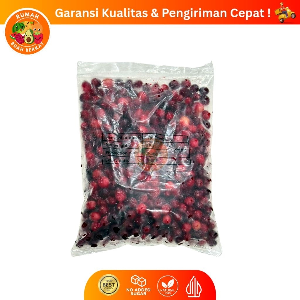 

Buah Cranberry Frozen GRADE A / Cranberry Frozen Premium / Cranberry Frozen Kemasan 500 Gram