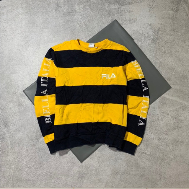 FILA BIELLA ITALIA STRIPED CREWNECK