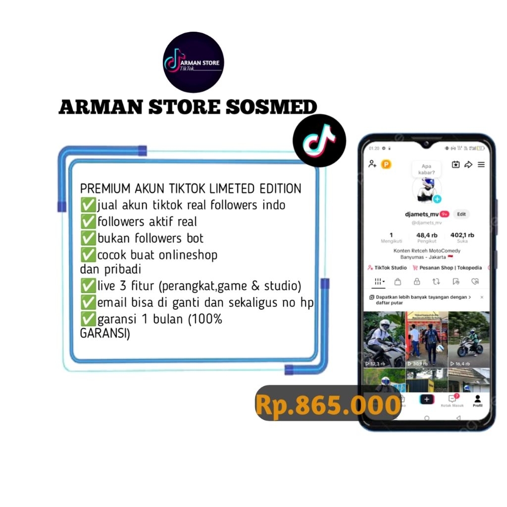 AKUN TIKTOK 40K FOLLOWERS REAL INDO