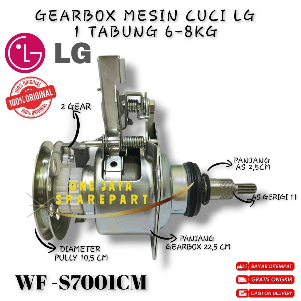 WF- S7001CM GEARBOX MESIN CUCI LG TURBO DRUM TYPE WF S7001CM KWALITAS PART / GEARBOX LG 1 TABUNG