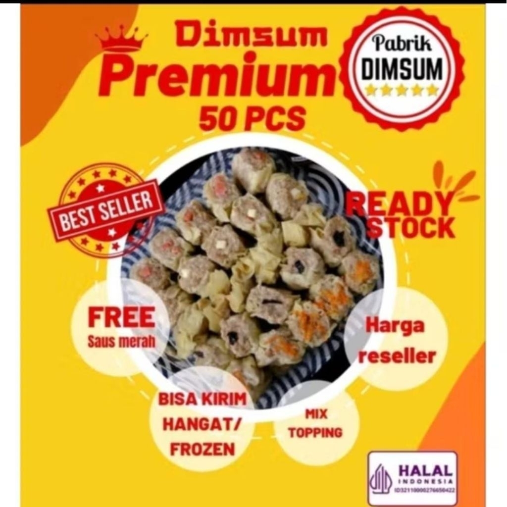 

Dimsum Ayam mix udang Halal isi 100 pcs Harga Pabrik Dimsum dikirim dalam keadaan FROZEN