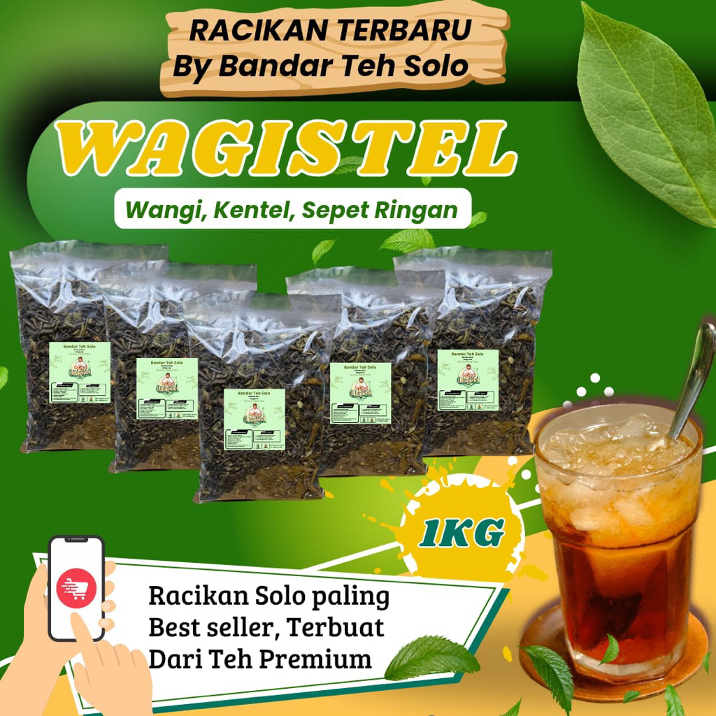 

RACIKAN TEH SOLO WAGISTEL (Wangi Legit Kentel) Asli Solo Berat Bersih 1Kg