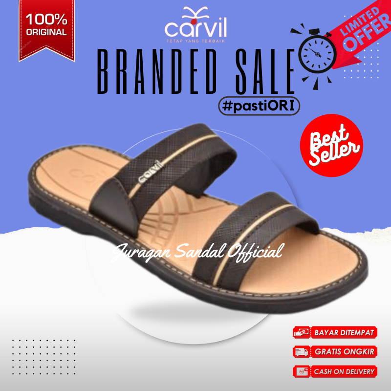 Carvil espresso 02 M | Sandal Pria Carvil | Original | Dijamin Murah