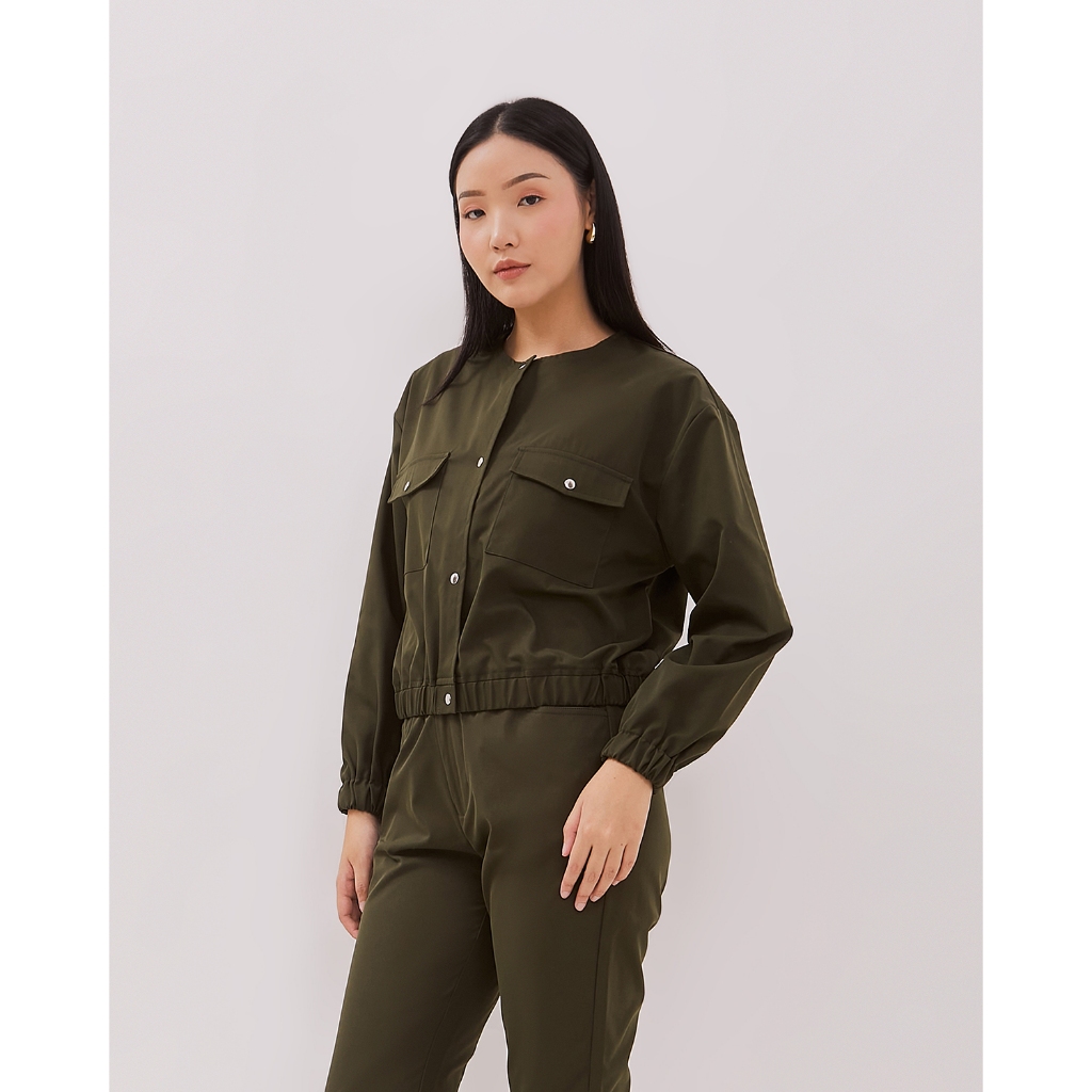 VALINO LADIES Jaket Crop Hijau Wanita - D-DDAH02-G5