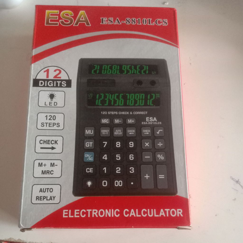 

kalkulator dua layar kalkulator esa 12 digital LCS led black dua layar jumbo