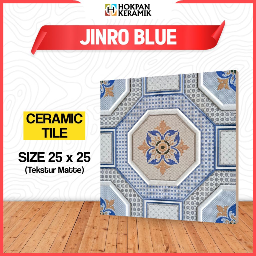 KERAMIK UKURAN 25X25 JINRO BLUE (BACA DESKRIPSI)