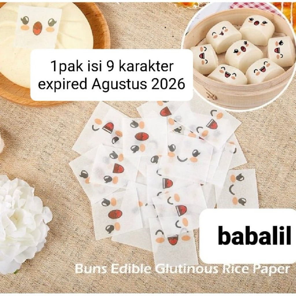 

1pak isi 9 Stiker makanan BISA DIMAKAN edible glutinous rice paper dekorasi bento bekal makan anak - sulinca