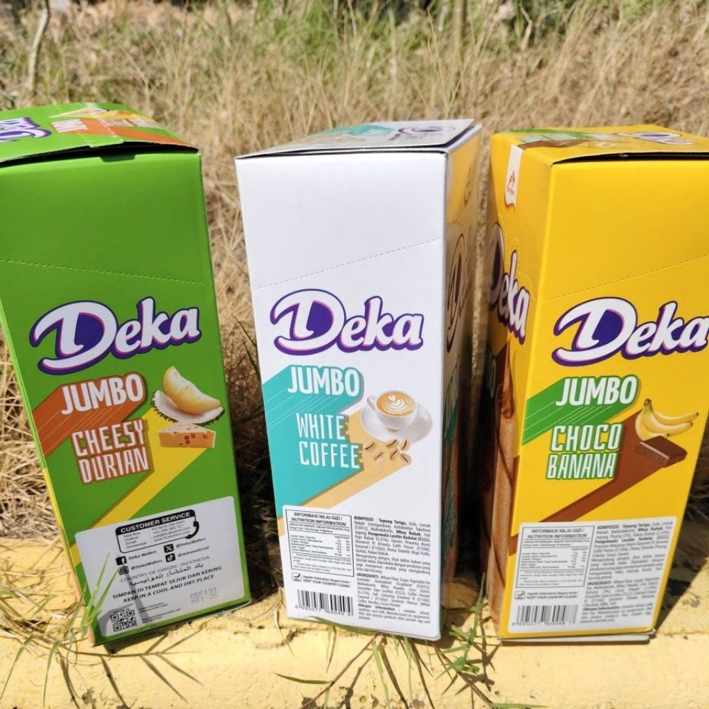 Yummy Mamii Deka Roll Jumbo Durian, Choco Banana, White Coffee Isi 20Pcs / Wafer Roll Deka Dua