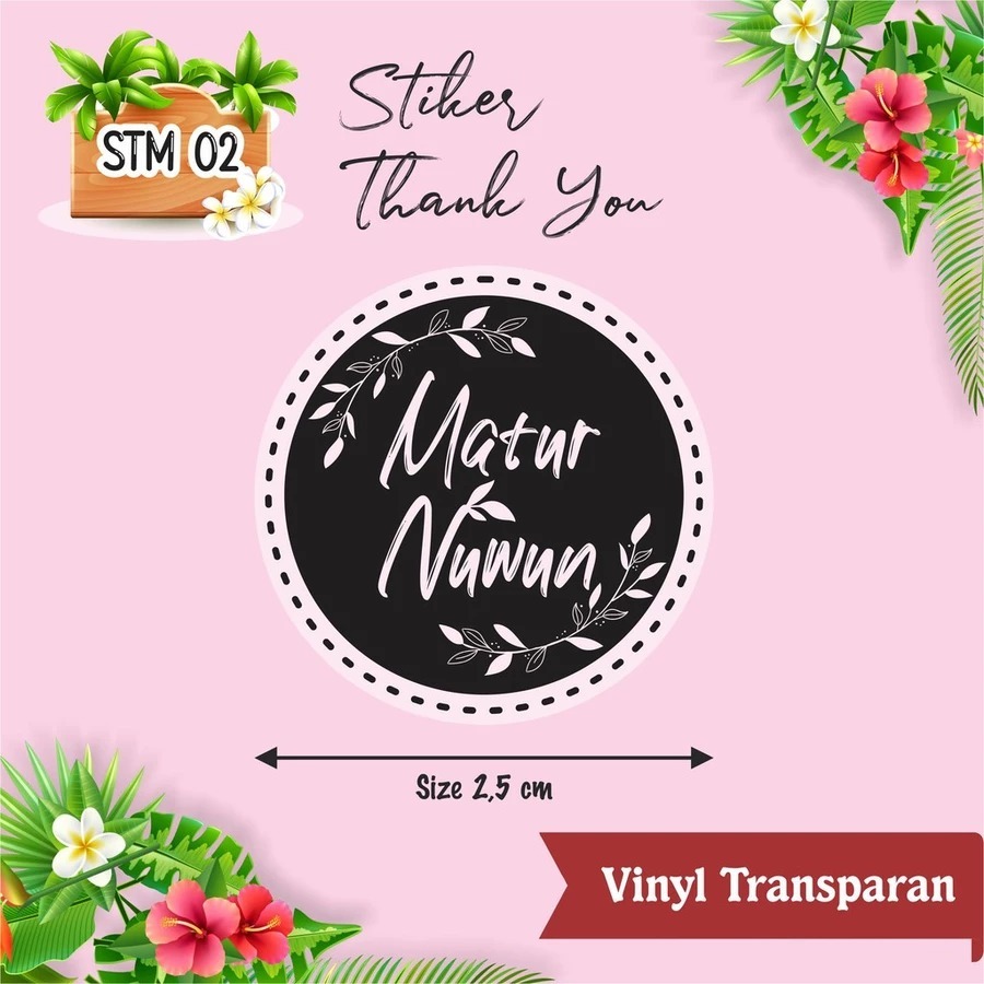 

STIKER MATUR NUWUN MINI VINYL TRANSPARAN STM 02 READY STOCK