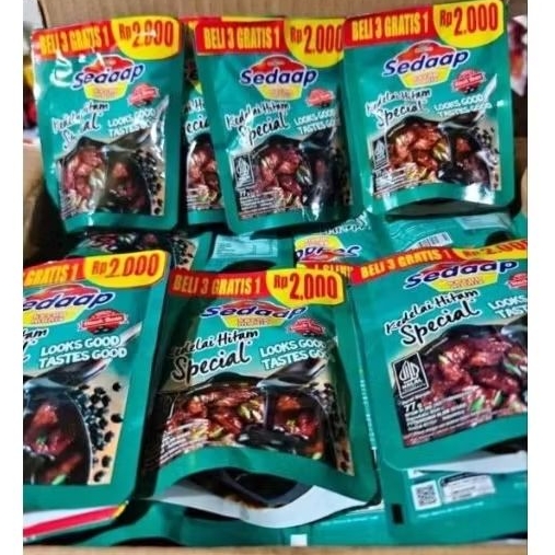

1KARTON(48PCS) KECAP SEDAAP 77GRAM/ KECAP SEDAP 2000 KEMASAN 77GRAM BELI 3 GRATIS 1
