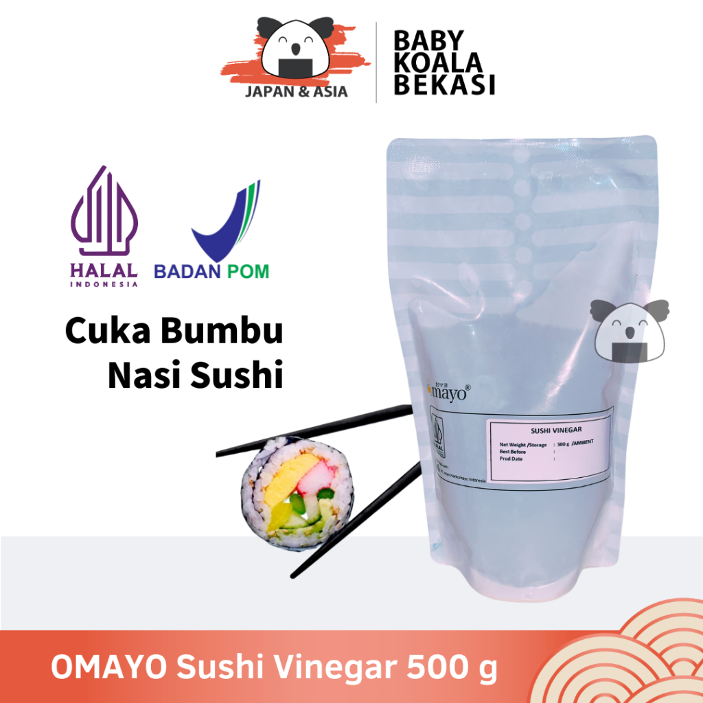 

OMAYO SUSHI VINEGAR Cuka Nasi Sushi 500 g Halal │ Bumbu Seasoning Sushi -BKB