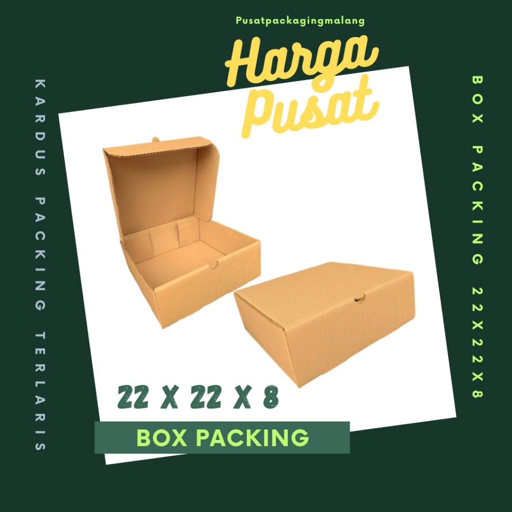 

Box 22x22x8 LD Packing Polos kardus 22x22x8 kemasan pizza dus hampers handuk Pusat Packaging
