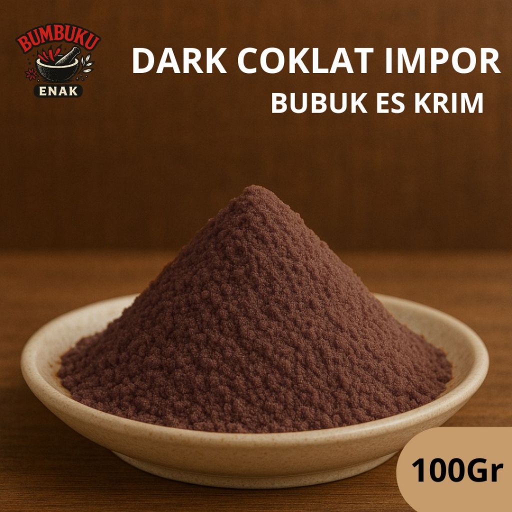 

Bubuk Es Krim Dark Coklat Impor 100gr – Rasa Premium, Creamy & Pekat, Cocok untuk Dessert & Usaha F&B