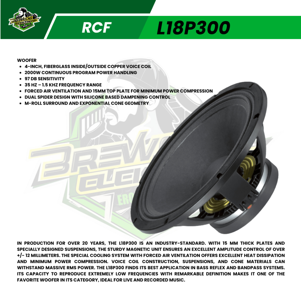 BREWOG SECOND ORIGINAL SPEAKER RCF L18P300