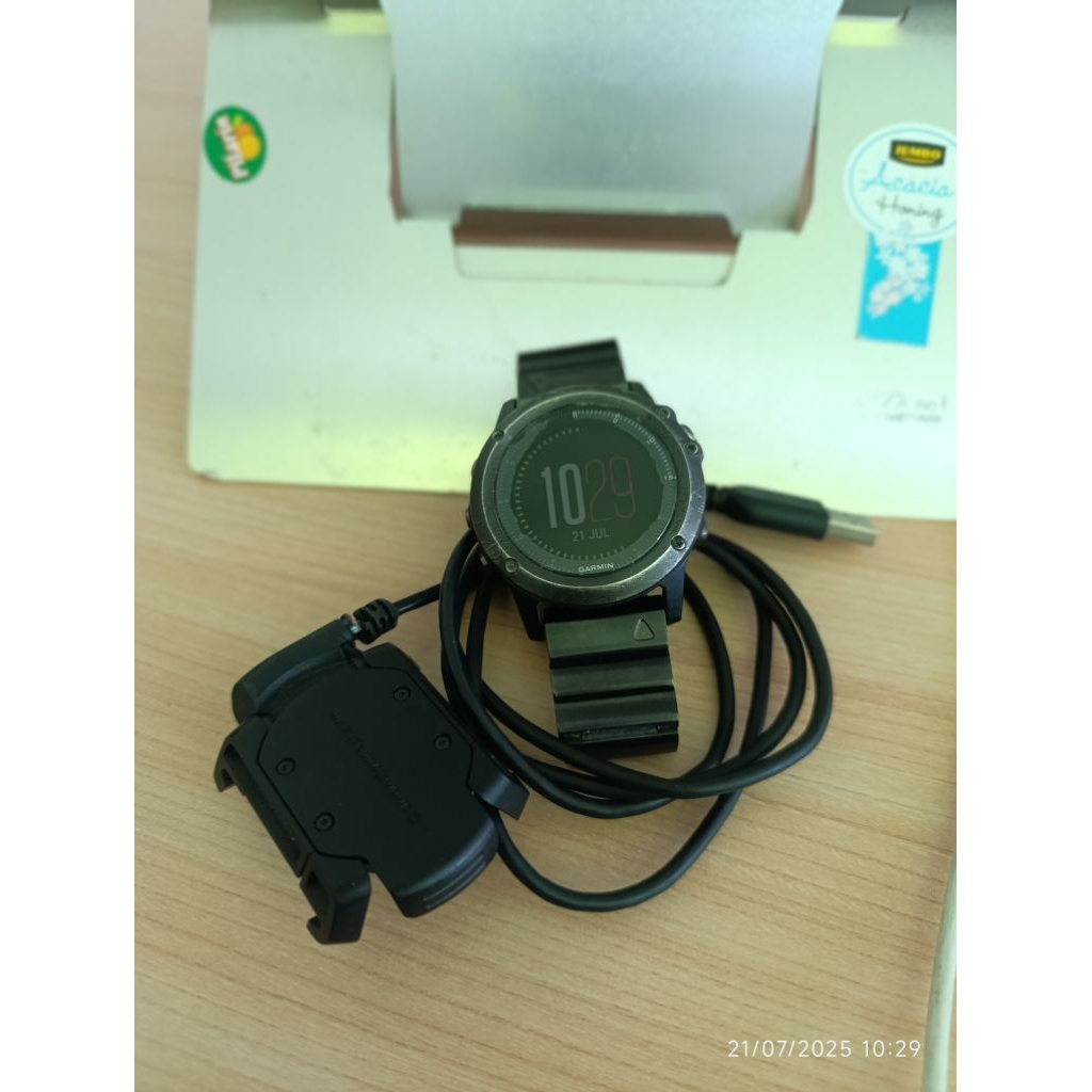 Garmin FENIX 3 Bezel Hitam Strap Stainless Original Garmin