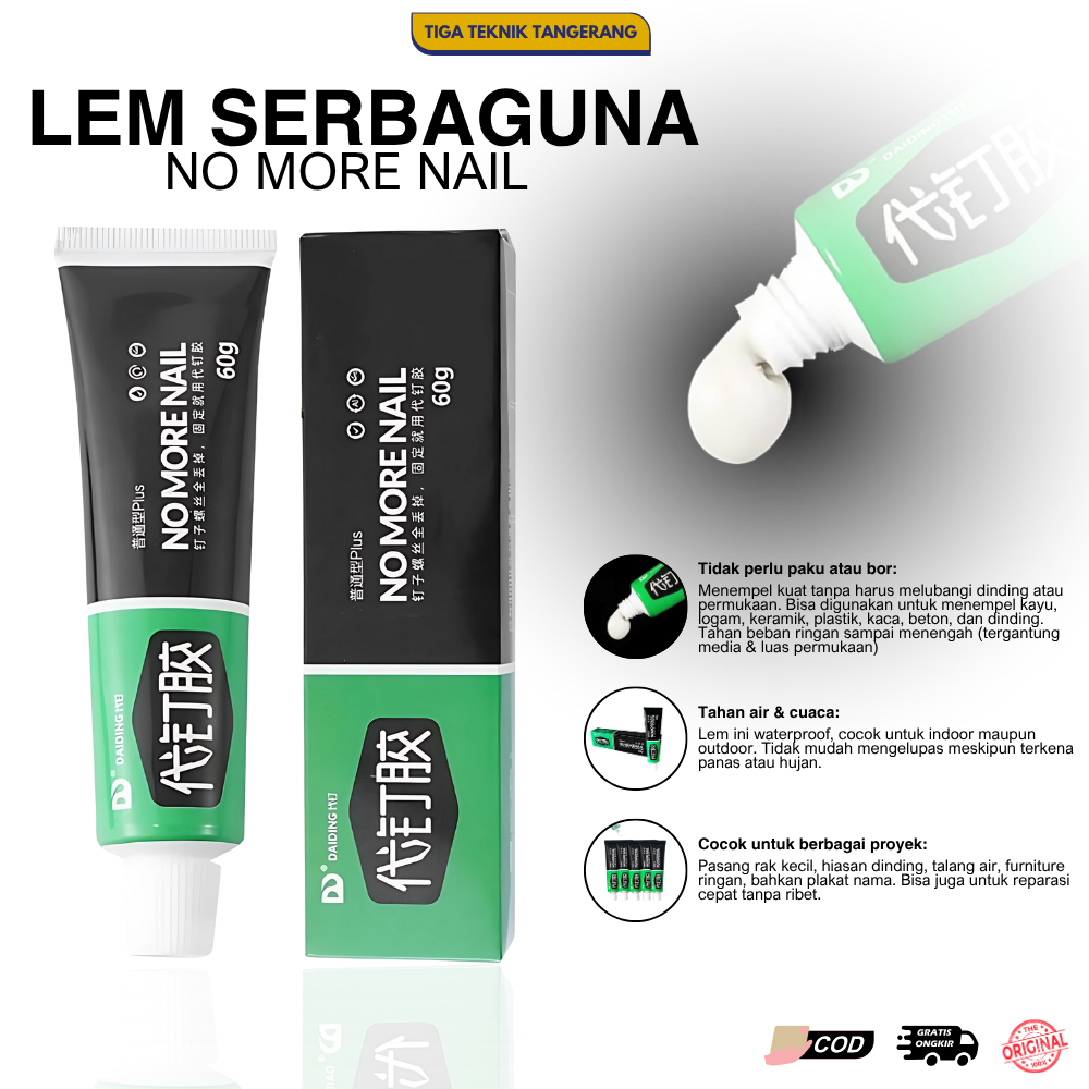 

Lem Pengganti Perekat Paku Sekrup Tembok Keramik Kayu