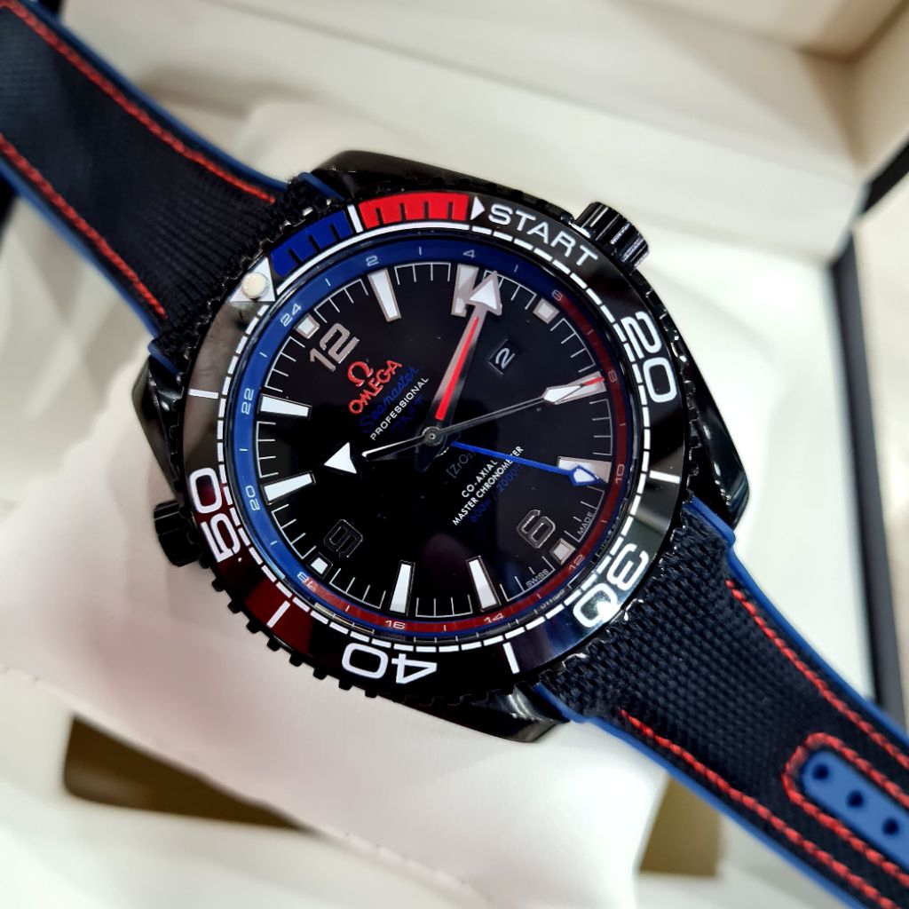Jam Tangan Pria Omega Seamaster Gmt aktif Planet ocean Automatic