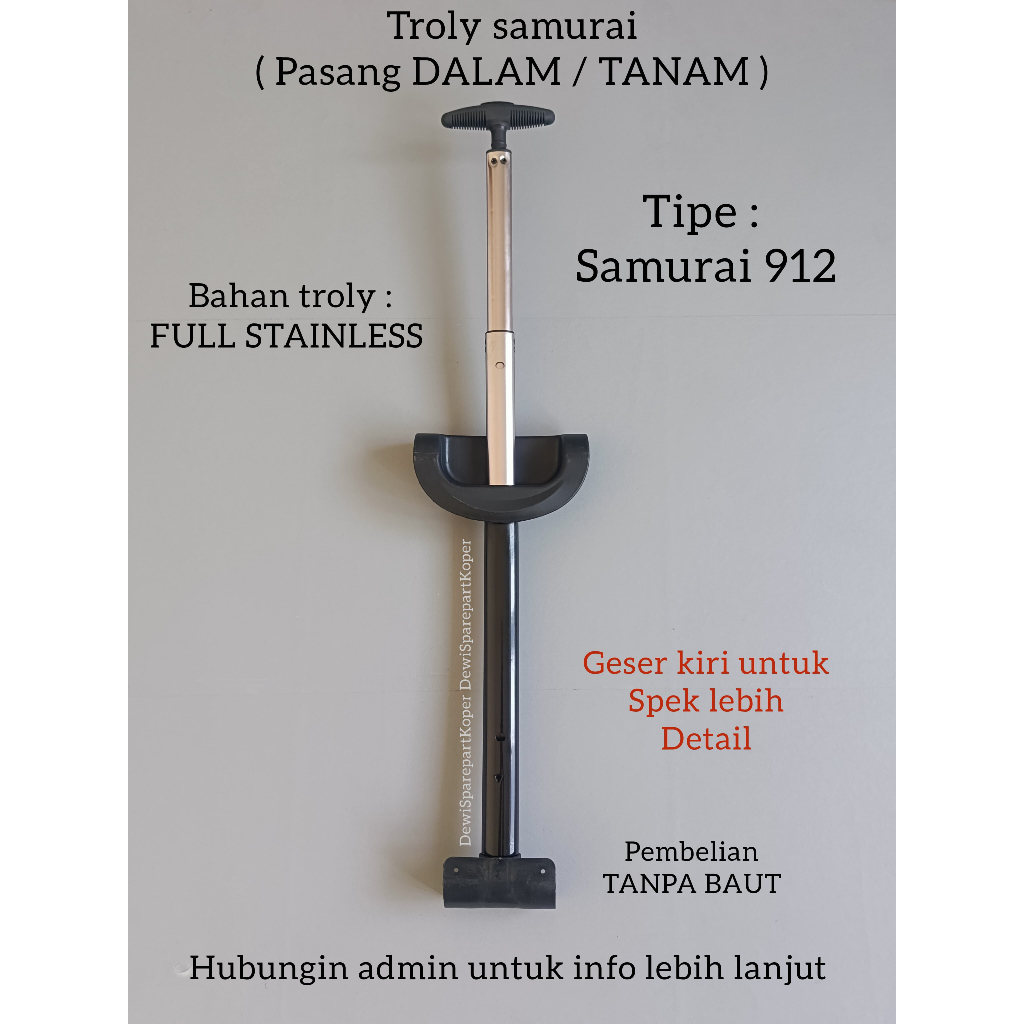 Tiang tas, Troly koper, Troly tas, Dorongan tas. Troly pasang tanam, Sparepart koper, Accesories kop