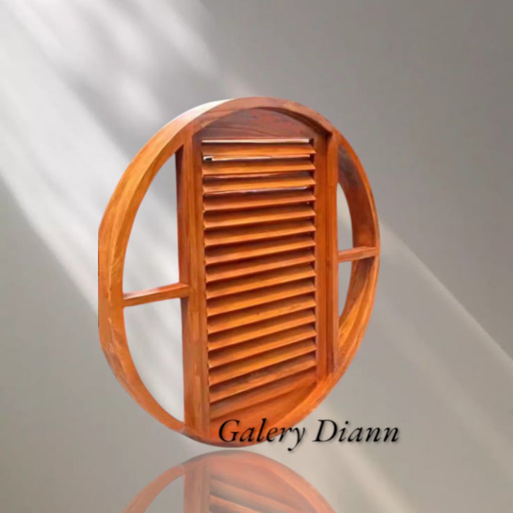 Kusen Jendela Bulat Aesthetic Diameter 70cm Asli kayu jati DB11_70