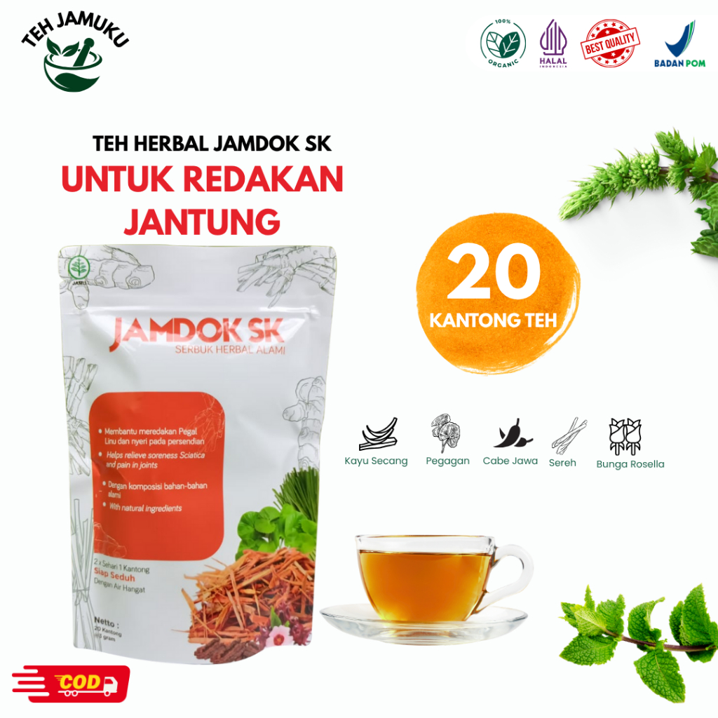 

Jamdok SK Teh Herbal – Redakan Berdebar & Jaga Jantung Sehat – 20 Sachet