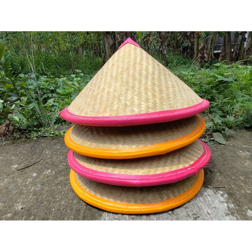 Caping Topi Tani Caping Lukis Tudung Bambu