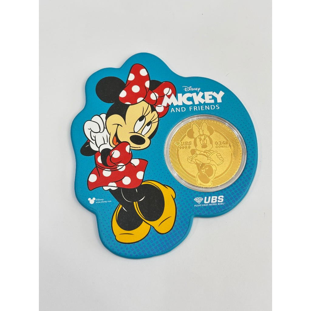 0.2 GRAM LM LOGAM MULIA EMAS UBS DISNEY MICKEY AND FRIENDS ANGPAO ORIGINAL SERTIFIKAT ASLI LOGO  24K