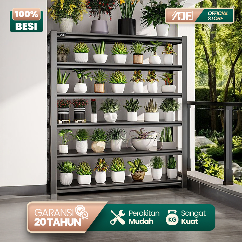 ADF - Rak Besi Susun Tanaman 3 - 6 Layer Rak Besi Penyimpanan Serbaguna Kokoh dan Tebal