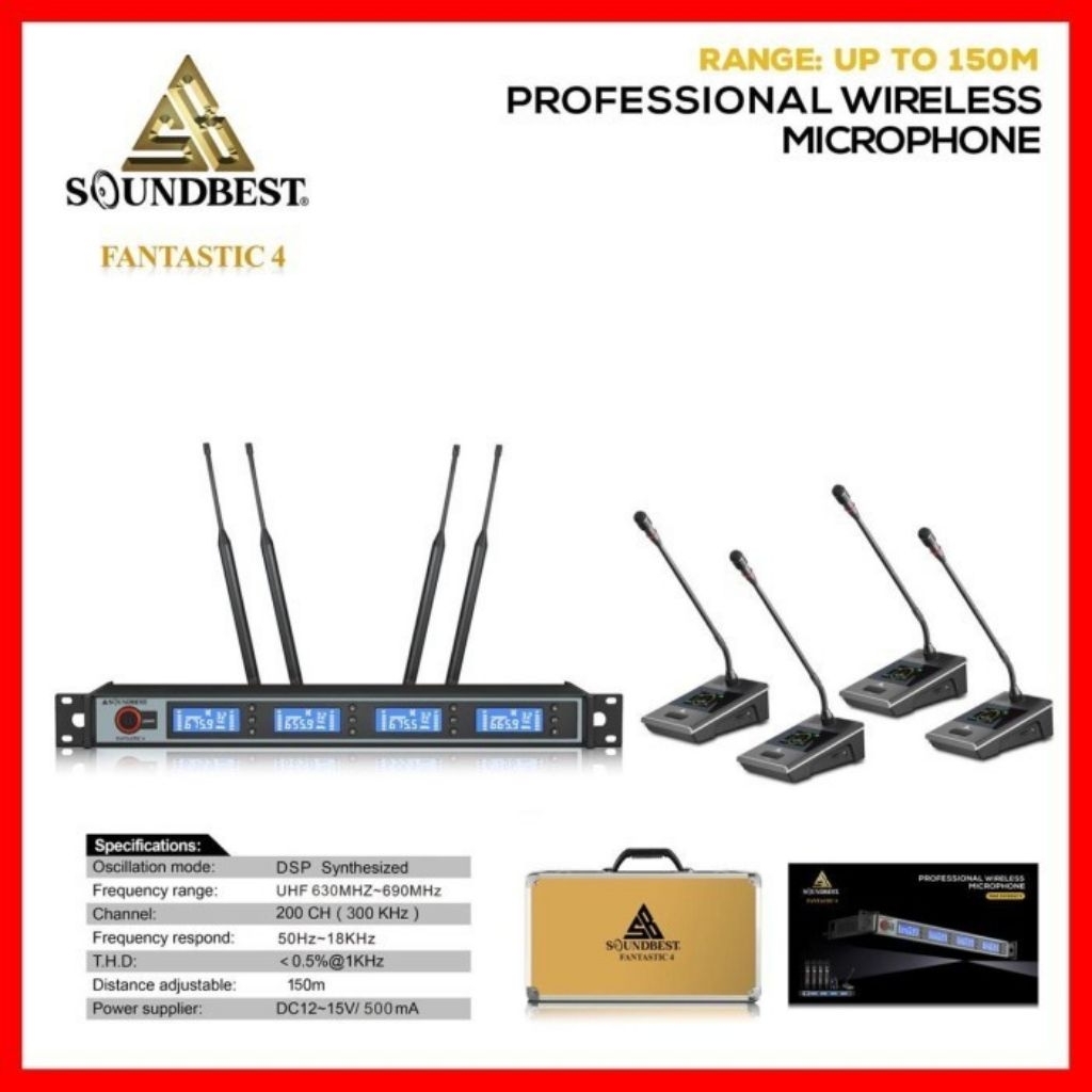 mic wireless podium isi 4 mic soundbest fantastic 4 podium mic meja wireless microphone