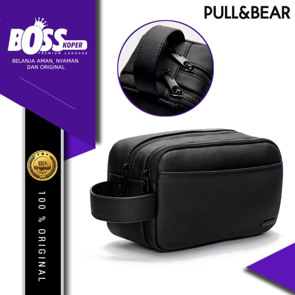 PULL & BEAR tas clutch pria handbag toiletry casual daily traveling tas tangan jinjing original