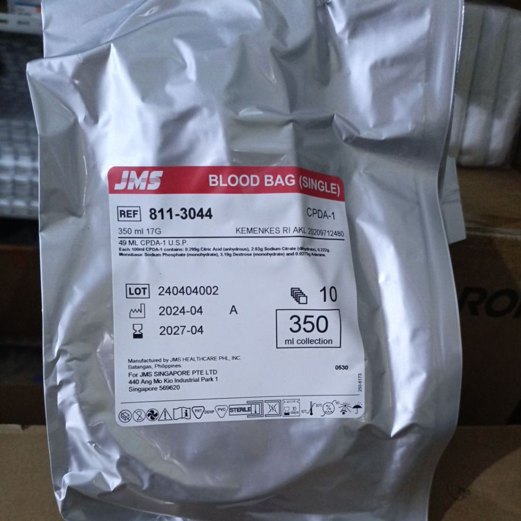 Blood bag single 350ml merek JMS