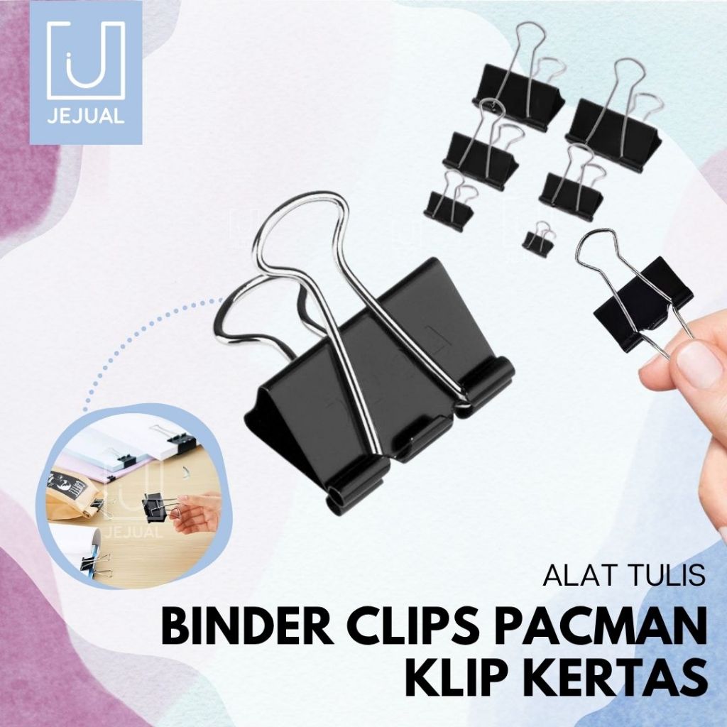 

Klip Kertas Binder Clip 1 box isi 12 PACMAN Penjepit Kertas/Dokumen