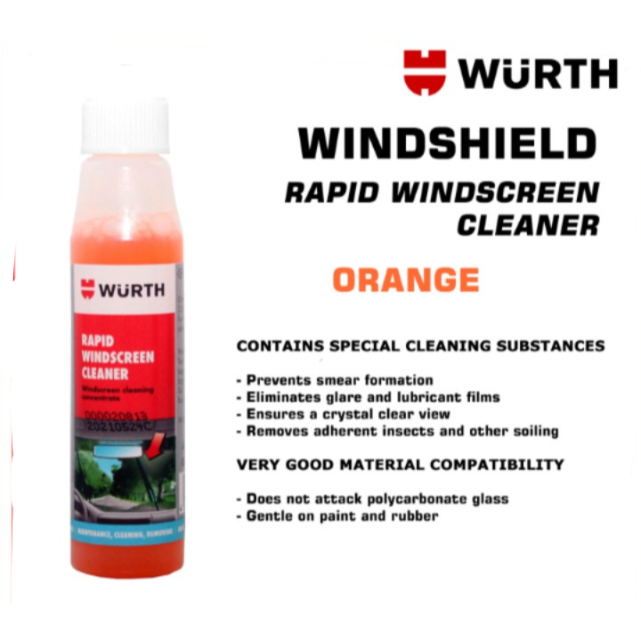 Wurth Rapid Windscreen Cleaner Cairan Pembersih Kaca Wiper Pembersih Kaca 32mL
