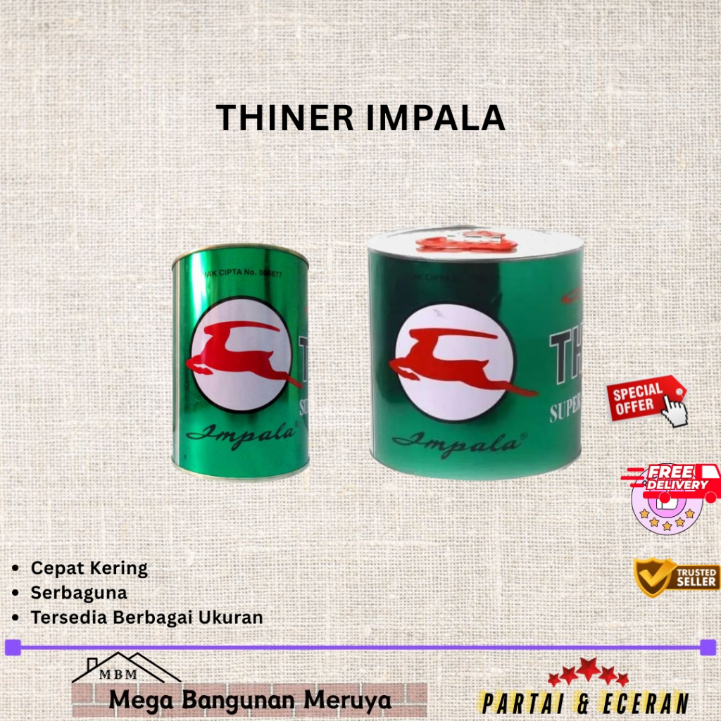 

THINNER THINER IMPALA PENGENCER CAT MINYAK BESI KAYU TINER IMPALA | 1 LITER / 5 LITER