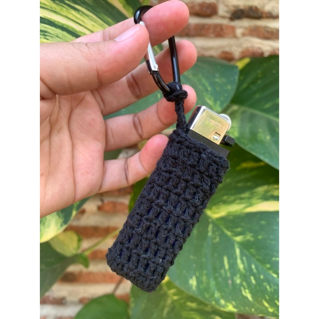 cover korek api rajut polos/sarung korek api gas