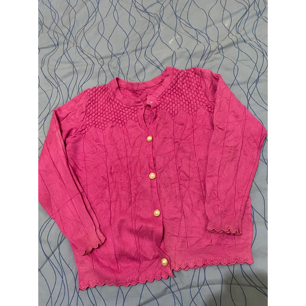 Prelove cardigan lucu | cardigan pink magenta pink lucuu