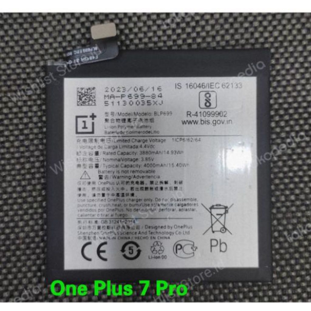 Baterai Battery OnePlus 7 Pro BLP699 / One Plus 7 Pro