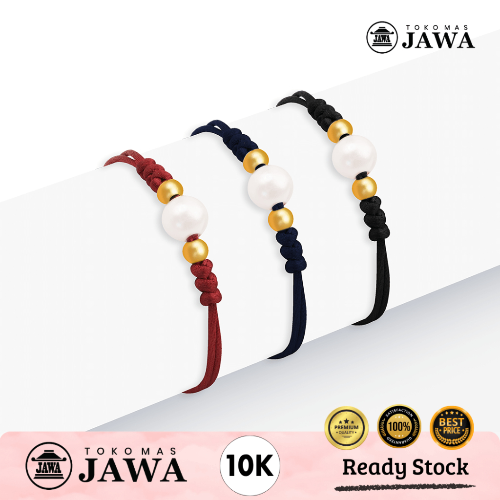 Gelang Tali Emas Mutiara Kadar 10 Karat Toko Mas Jawa