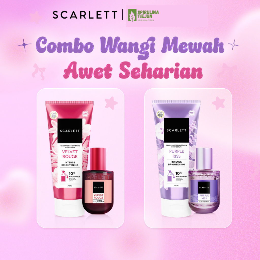 (COD) Scarlett Fragrance Brightening Body Serum 170ml - Velvet Rouge / Purple Kiss, BODY SERUM SCARL