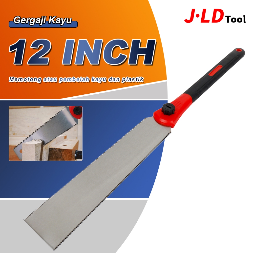 JLD Gergaji Kayu 12Inch Super Tajam 10TPI/18TPI Double Sided Toothed Muti-Purpose Saw Fiber Handle G