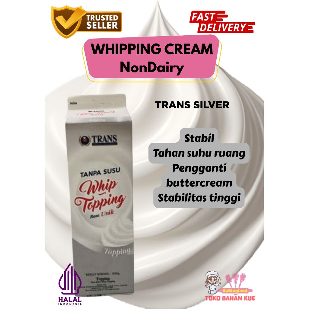 

Whip cream Trans silver 1lt Whipping non dairy
