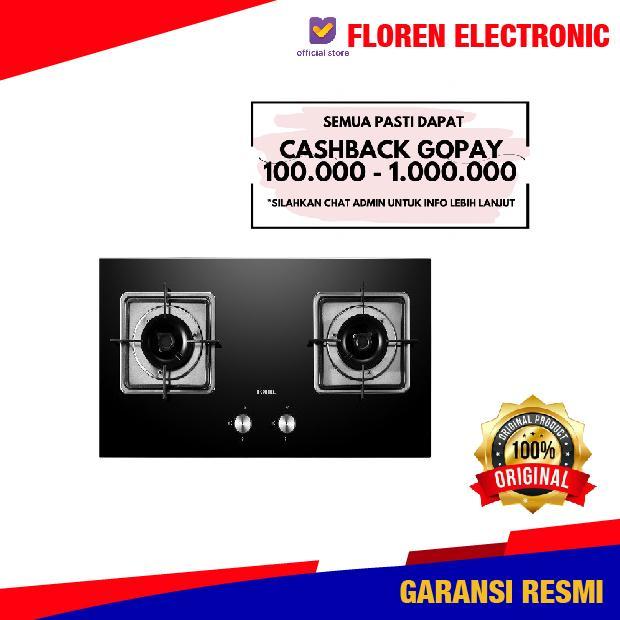 Fotile Kompor Gas 70cm GHG73202 / GHG 73202 2tungku Black Glass