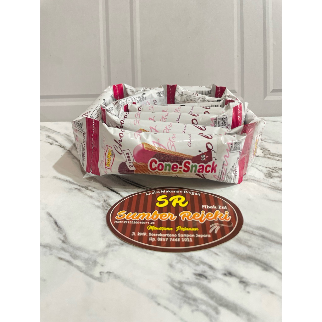

CONE SNACK COKLAT STRAWBERRY ISI 10 PCS BERAT 70gr
