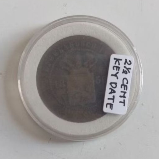 Koin Kuno 2.5 Cent Nederlandsch Indie 1856 Rare Langka Key date