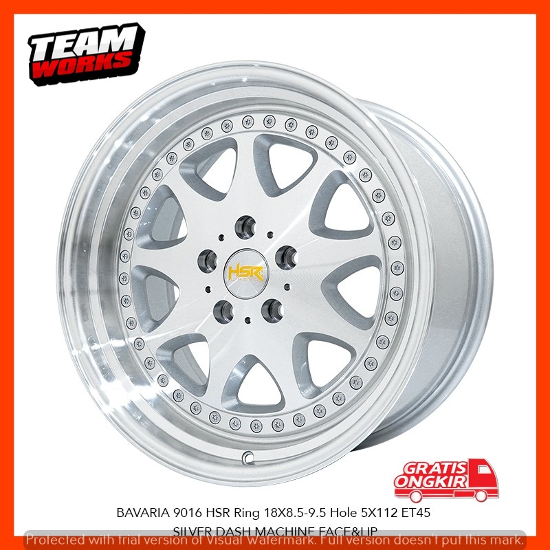 VELG MOBIL RING 18 MODEL CELONG HSR BAVARIA LEBAR 8,5/9,5 CAMRY MERCY INNOVA PELK SILVER POLISH R18